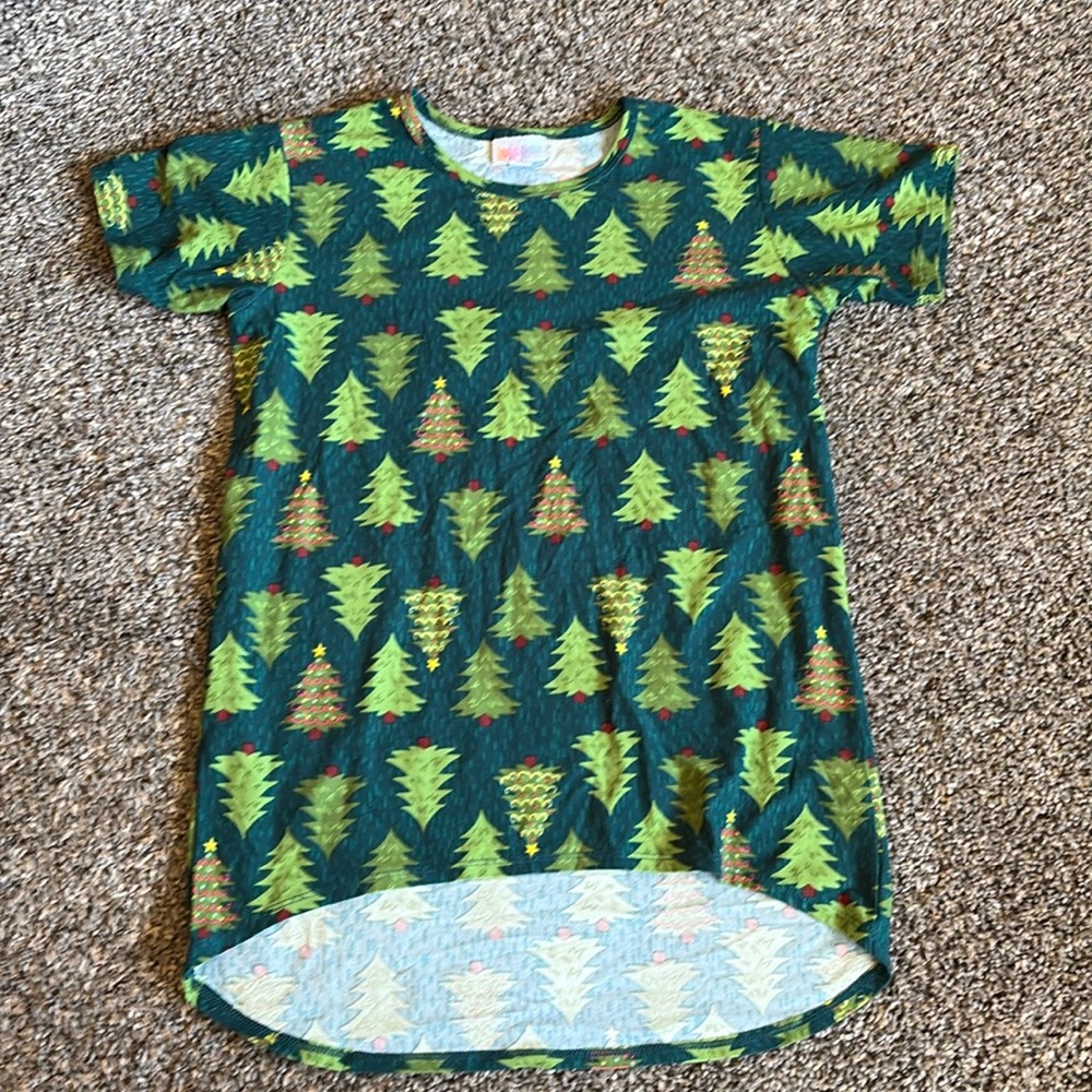 Girls Christmas tree dress or tunic shirt
